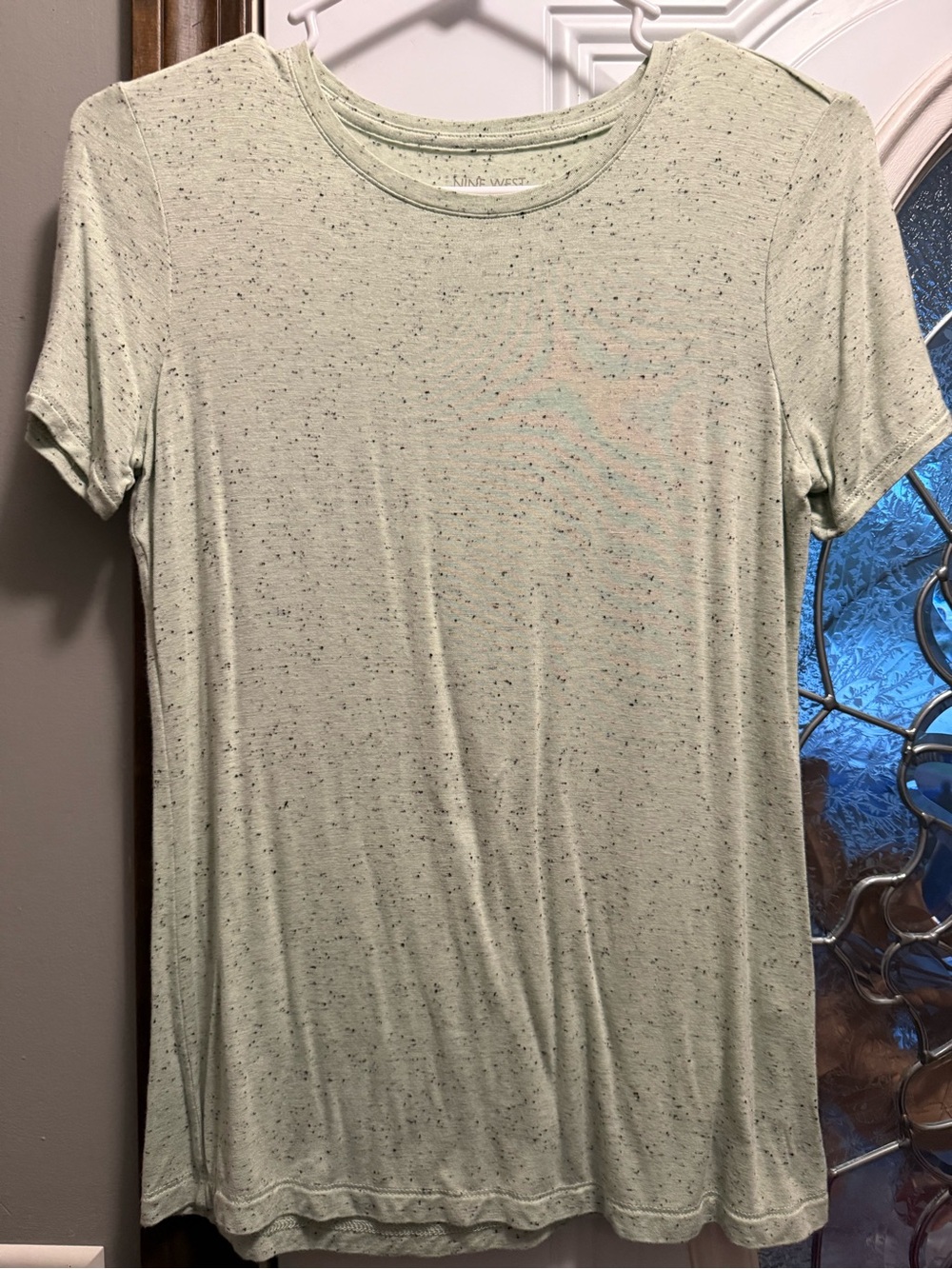 Nine West Speckled Mint Short Sleeve Tee